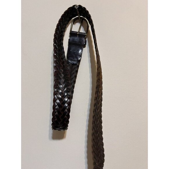 Mossimo Ditto Dark Brown Leather Buckle Belt  Size 34 Made In Spain - Picture 2 of 5